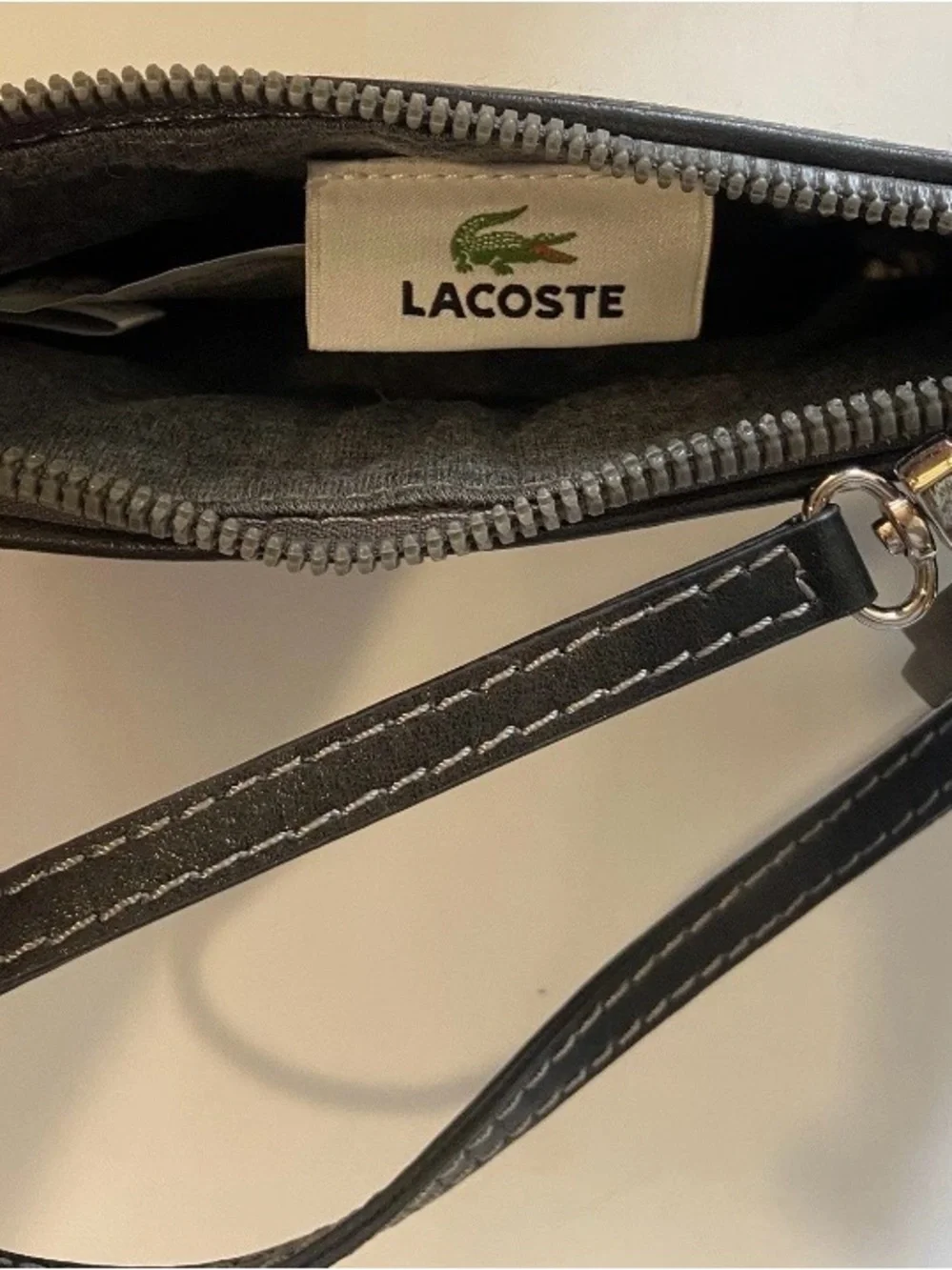 Vintage Lacoste Letterman “L” Wristlet Clutch 5x7 Zip NWT Y2K Deadstock Preppy